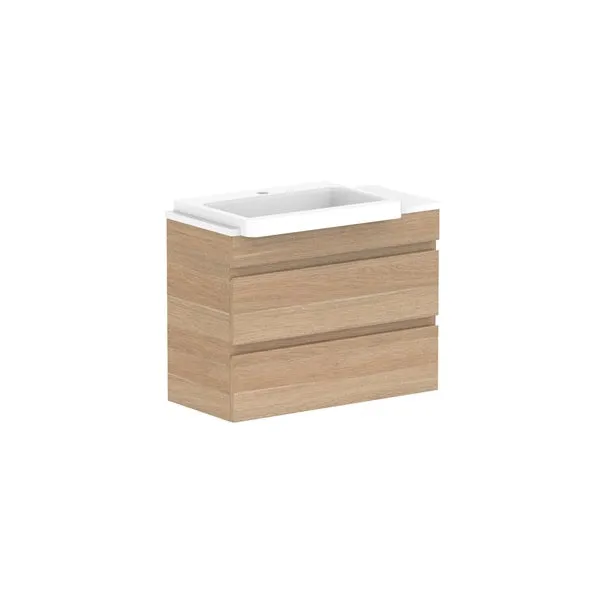 ADP Glacier Pro Semi Recessed All Drawer Twin Vanity with Solid Surface Top