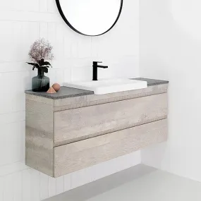 ADP Glacier Pro Semi Recessed All Drawer Twin Vanity with Solid Surface Top