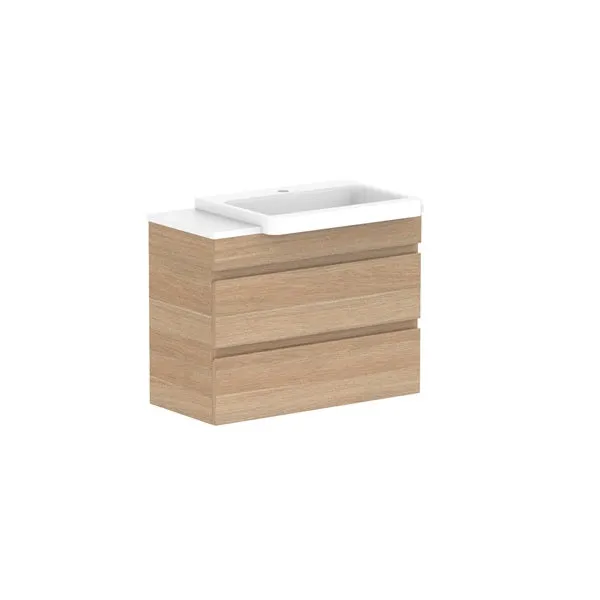 ADP Glacier Pro Semi Recessed All Drawer Twin Vanity with Solid Surface Top