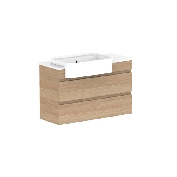 ADP Glacier Pro Semi Recessed All Drawer Twin Vanity with Solid Surface Top