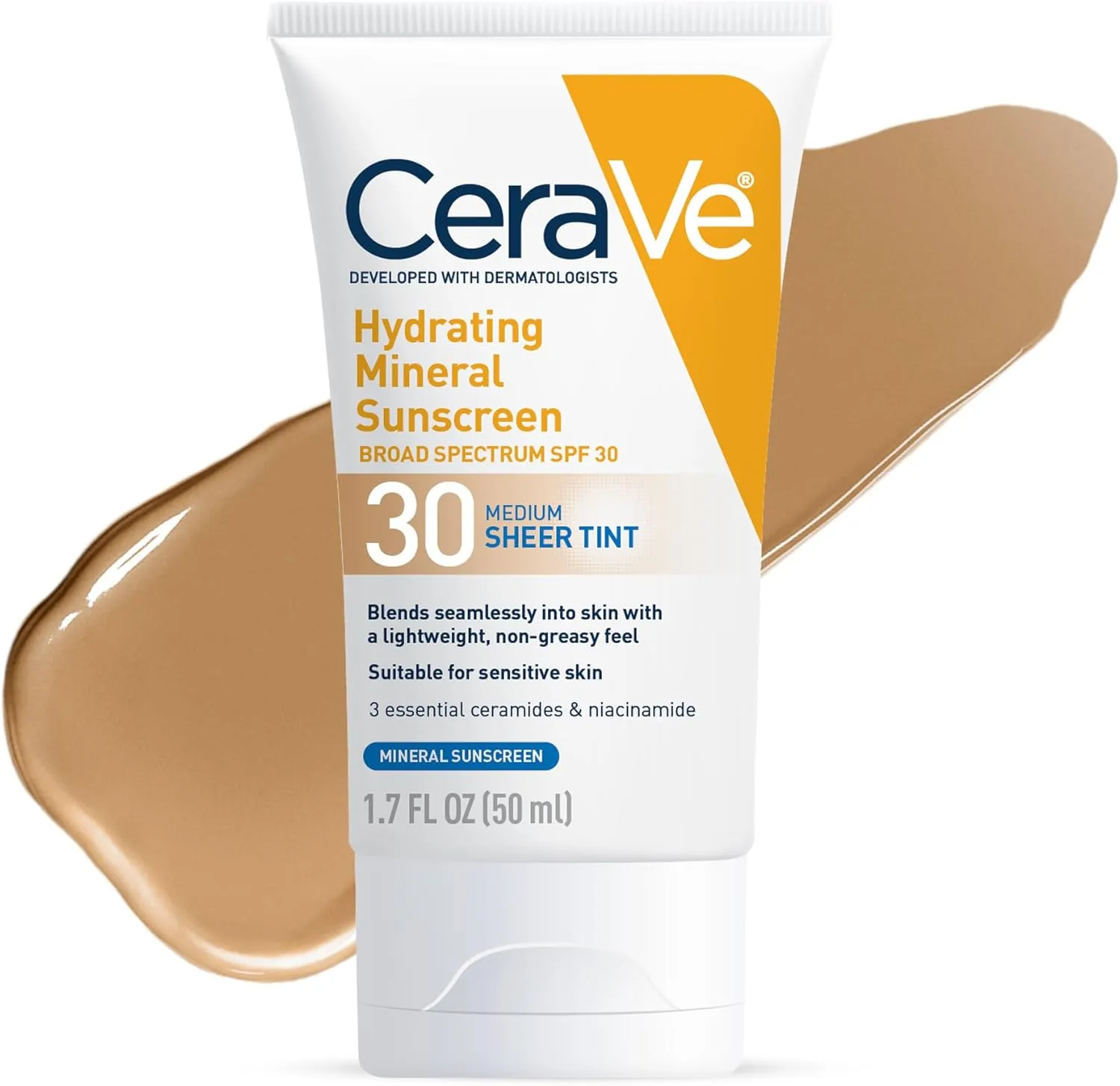 CERAVE Hydrating Mineral Sunscreen Broad Spectrum SPF30 Face Sheer Tint