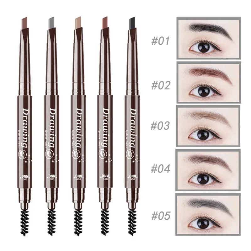 Double-Ended 3D Eyebrow Pencil with Mascara Natural Eye Brow Tint Cosmetics Waterproof Pigment