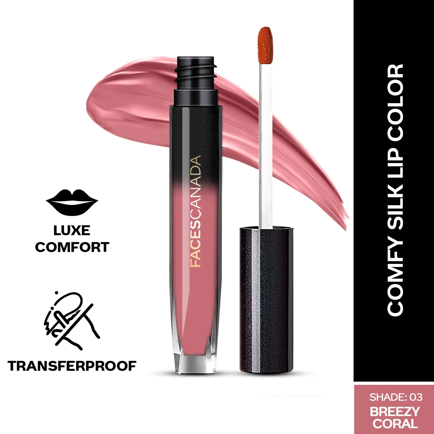 FC Comfy Silk Liquid Lip Color- Breezy Coral 03