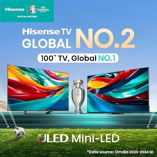 Hisense 65-Inch Class U6HF Series ULED 4K UHD Smart Fire TV (65U6HF, 2024) - QLED, 600-Nit Dolby Vision, Game Mode Plus VRR, HDR 10 , 240 Motion Rate, MEMC, Voice Remote, Compatible with Alexa, Black