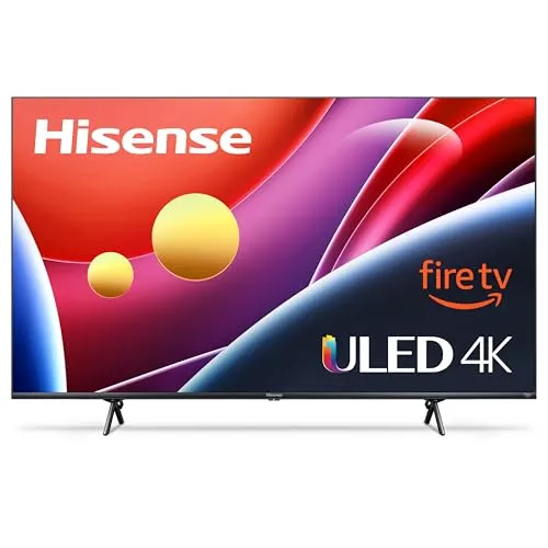 Hisense 65-Inch Class U6HF Series ULED 4K UHD Smart Fire TV (65U6HF, 2024) - QLED, 600-Nit Dolby Vision, Game Mode Plus VRR, HDR 10 , 240 Motion Rate, MEMC, Voice Remote, Compatible with Alexa, Black