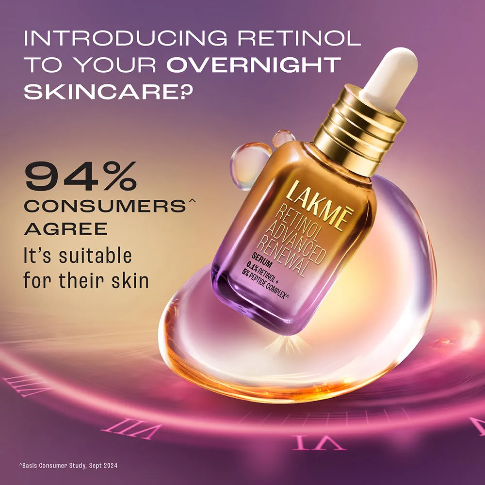 Lakme Retinol Advanced Renewal Serum 0.1% Retinol   5% Peptide Complex 30 ML
