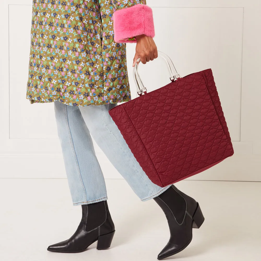 PEONY QUILTED LIPS LYRA TOTE BAG