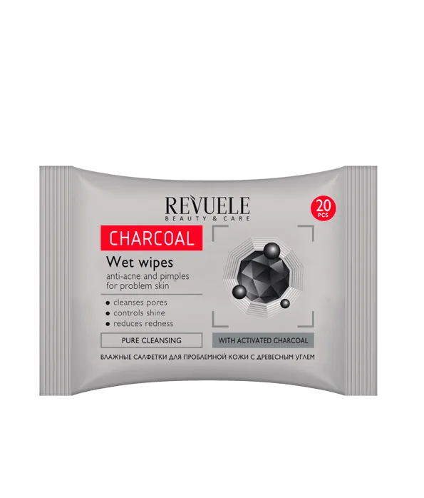 Revuele Wet Wipes Charcoal Anti-Acne And Pimples For Problem Skin